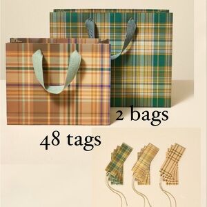 Hearth and hand plaid gift tags and bags